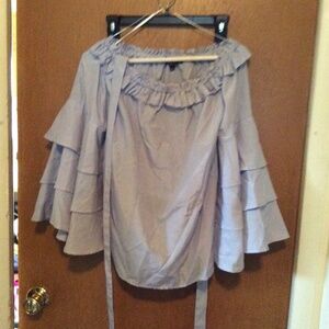 Blue and white blouse